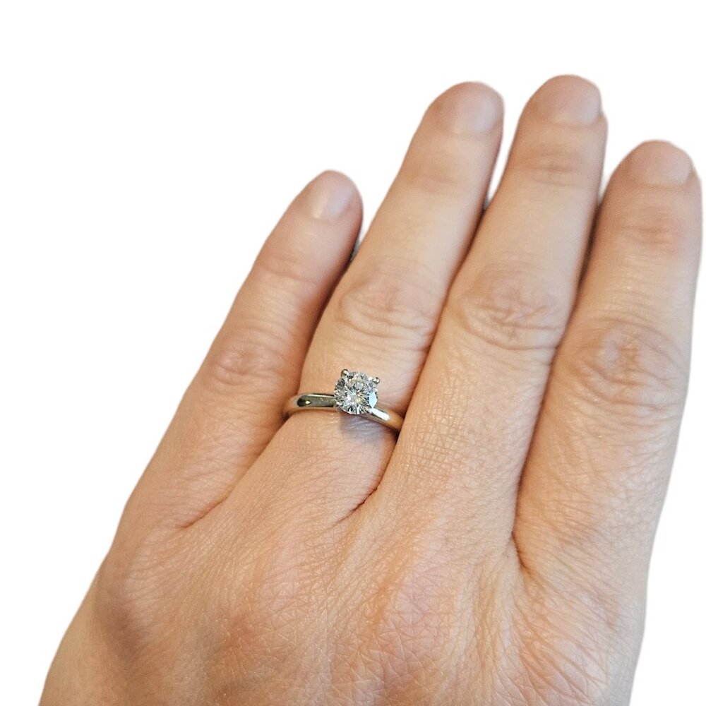 Leo Platinum 14K Solitaire .7ct Diamond Engagement Ring Retail At Over $5,900 - Picture 11 of 15